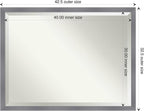 Amanti Art Grey Wall Mirror 33x43 Edwin Grey Rectangle Bathroom Mirror for Wall Decor Living Room, X-Large Casual Wood Frame, Hangs Horizonally and Vertically, Bathroom Decor, Beveled Edge from WI