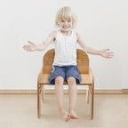 ibwaae Natural Solid Wooden Kids Chair Height-Adjustable Wooden Chair for Toddlers Montessori Furniture Birthday Gift for Children
