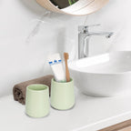 Bathroom Tumbler Cup Ceramic 13.5oz Reusable Toothbrush Cup 400ml,Toothbrush Holder Adequate for Your Bathroom (Green)