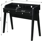 Convenience Concepts Newport Deluxe 2 Drawer Desk with Shelf, Black