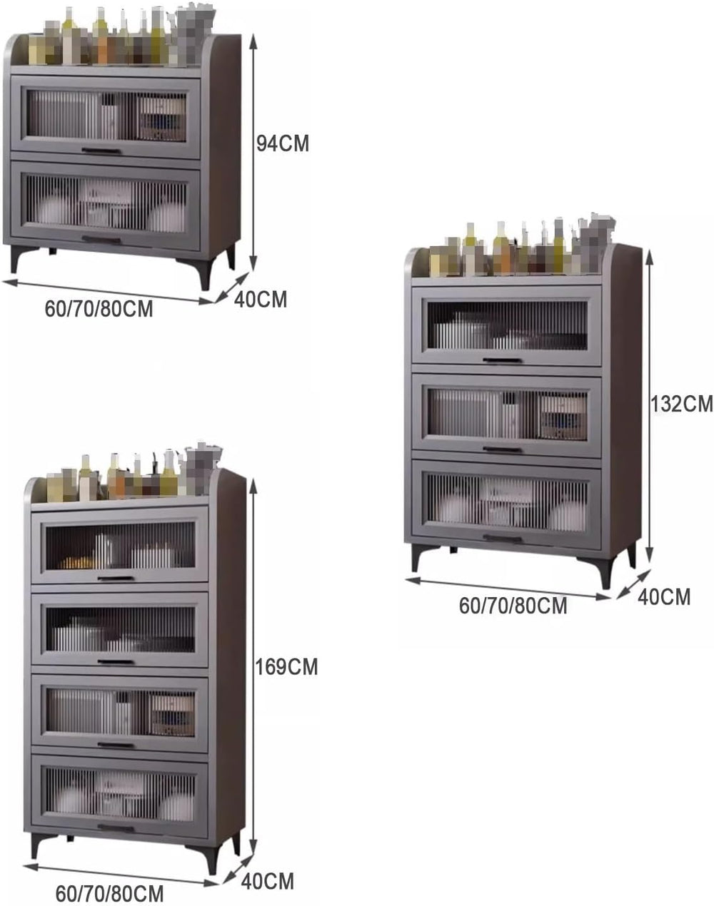 Kitchen Pantry Storage Cabinet E1 Grade Environmental Protection Board Concea...
