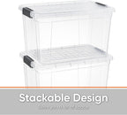 Superio Storage Bins with Lids- 6 Pack, 4.75 Qt Clear Boxes for Organizing, Stackable Plastic Containers- BPA Free, Non-Toxic, Odor Free, Organizer for Home, Office, Dorm