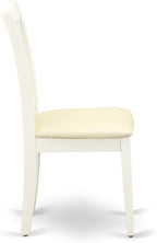 East West Furniture CLC-LWH-C Clarksville Kitchen Dining Chairs - Linen Fabric Upholstered Wood Chairs, Set of 2, Linen White