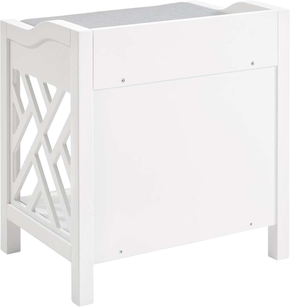 Alaterre Furniture Coventry Bench Stool with Cushion - Pine Wood Bench for En...