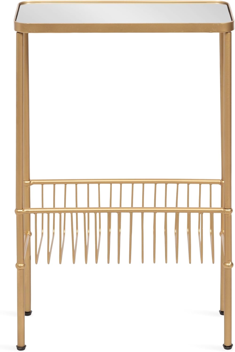 Kate and Laurel Trubey Modern Mirrored Rectangle Narrow Side Table, 16 x 8 x ...
