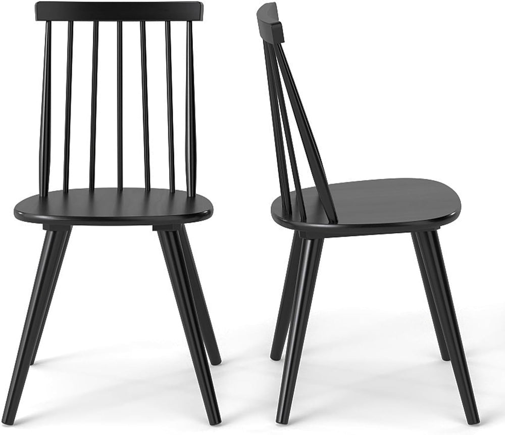 GOFLAME Windsor Dining Chairs Set of 2, Farmhouse Kitchen Chairs with Rubber ...