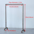 Industrial Pipe Clothing Rack 59in,Clothes Racks for Hanging Clothes,Heavy Duty Garment Display Rack