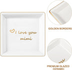 Zonon Mother's Day Ceramic Jewelry Tray with Present Box, Gift for Mom from Daughter I Love You Mom Square Decorative Ring Trinket Dish for Mother's Day Birthday Gift for Women