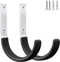Heavy Duty Steel Garage Hooks,Garage Storage Utility Hooks,Heavy Duty Garage Garden Tool Organizer,Steel Wall Mount Hooks, Garden Hose Hanger, Small U Hooks (Black 2 Pack)
