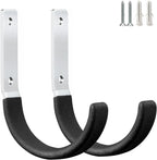 Heavy Duty Steel Garage Hooks,Garage Storage Utility Hooks,Heavy Duty Garage Garden Tool Organizer,Steel Wall Mount Hooks, Garden Hose Hanger, Small U Hooks (Black 2 Pack)