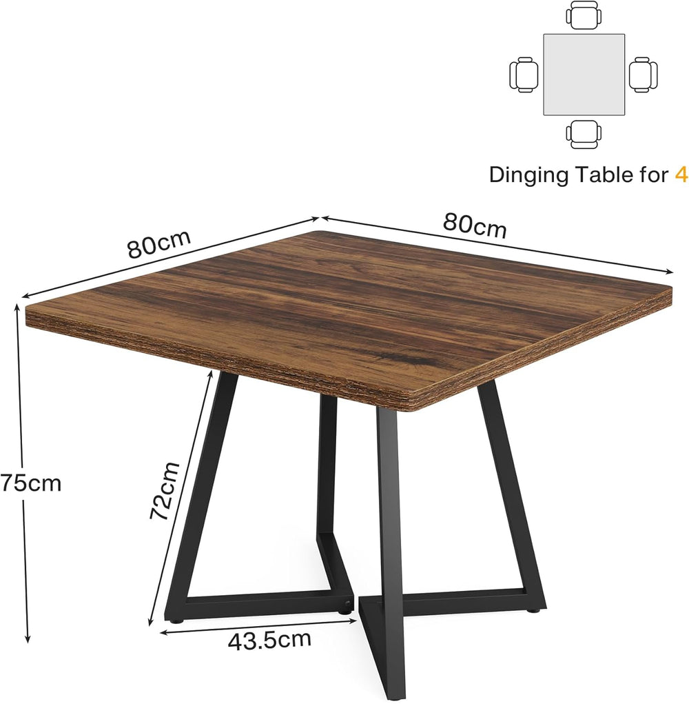 Tribesigns Square Dining Table for 2, 31.5" Industrial Dinner Table with...