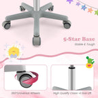 Giantex Kids Desk Chair, Ergonomic Adjustable Teen Task Chair w/Y-Shaped Lumbar Support, Armrest & Universal Wheels, Mesh Kid Office Chair for Sturdy, Kids Computer Chair for Boys & Girls 4-12, Pink