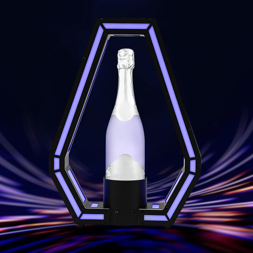 7 Colors Adjustable LED Liquor Display Shelf, Acrylic Glowing Champagne Bottl...