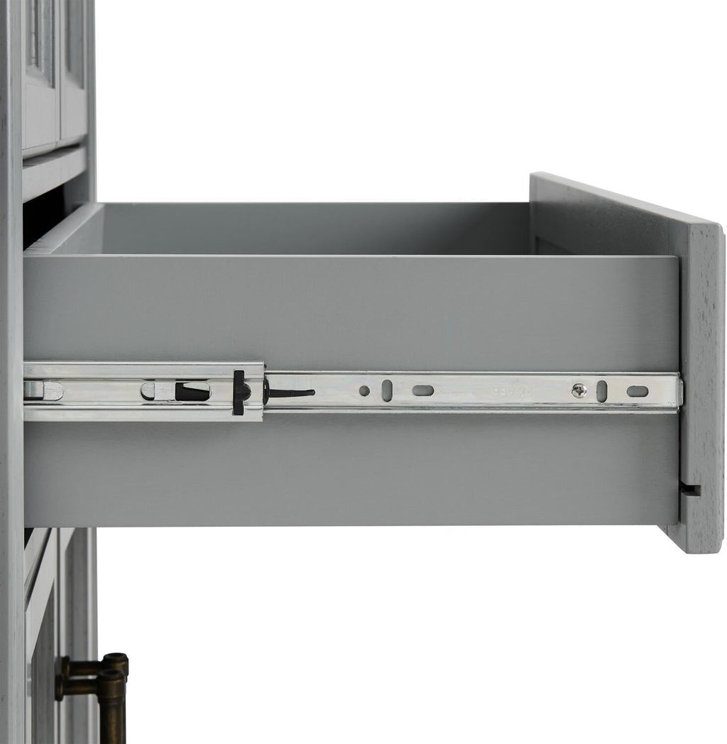 HomeStock Pantry Cabinet Set - 2 Piece Modular Kitchen Storage - Distressed Gray