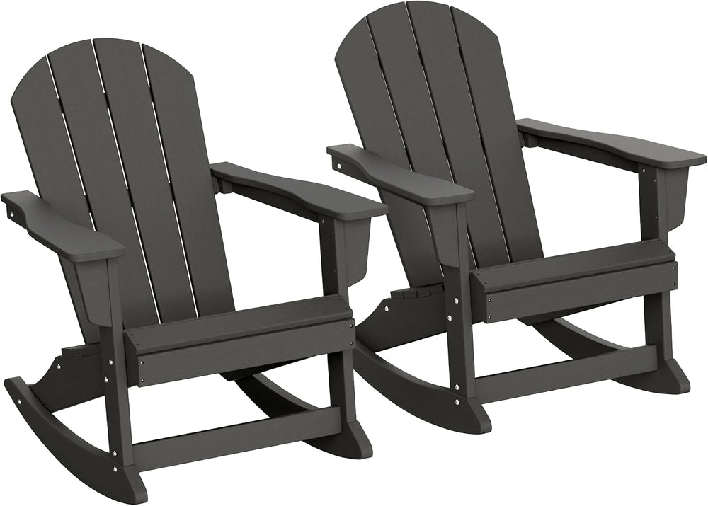 WestinTrends Malibu 2 Piece Set Outdoor/Patio Poly Adirondack Rocking Chairs ...