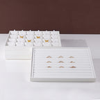 White PU Leather Jewelry Display Tray for Earrings Bracelet Necklace Jewelry Display Flat Tray Catchall