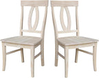 IC INTERNATIONAL CONCEPTS Set of Two Verona Dining Chairs 225lbs wt Capacity, Solid Real Wood, Sturdy Parawood, 21.3"W x 22.6"D x 39.6"H, Unfinished