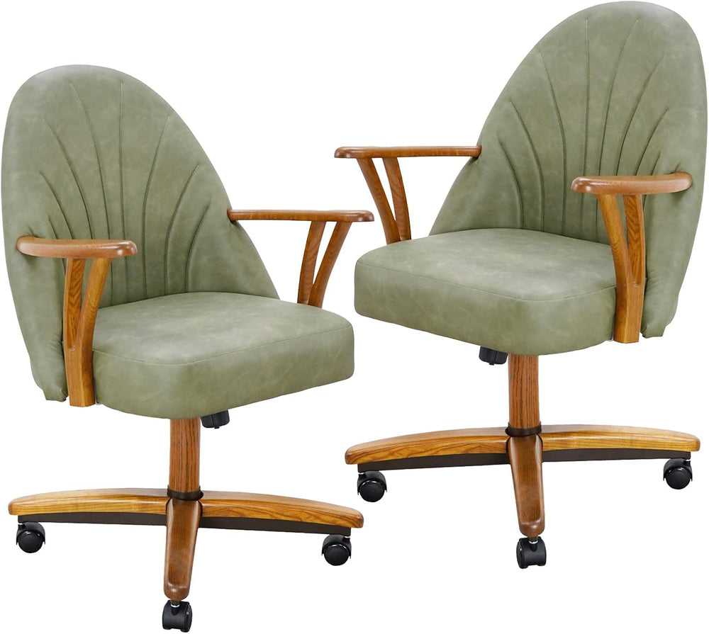 Chromcraft Set of 2 Swivel Tilt Chairs, Chairs with Wheels for Kitchen Room