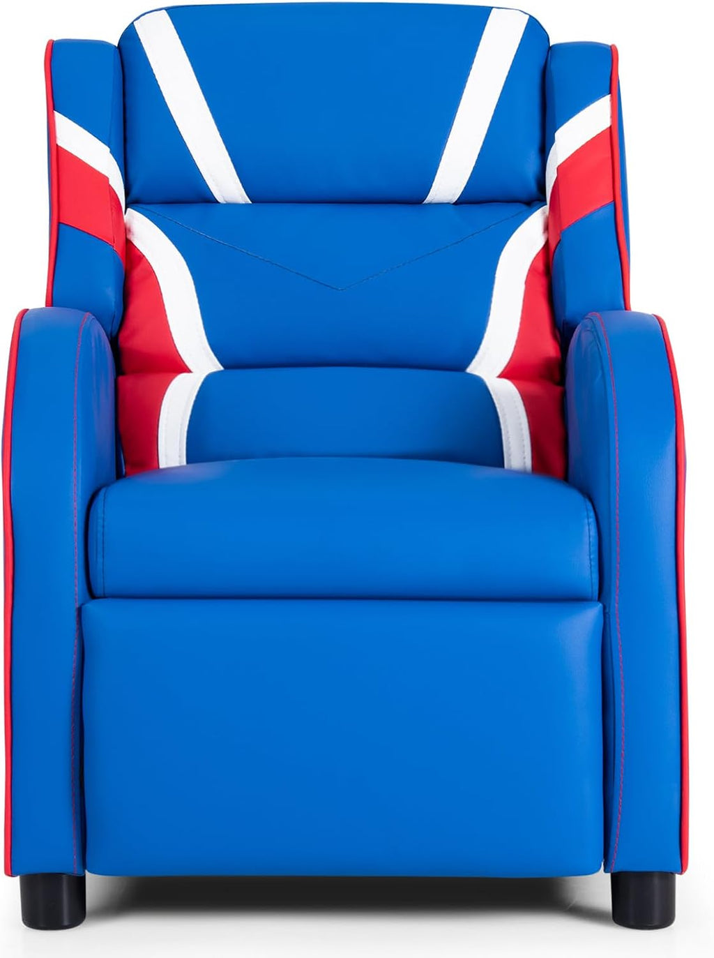 HONEY JOY Kids Recliner, Youth Gaming Reclining Chair w/Side Pocket, Ergonomic Headrest & Footrest, Upholstered Leather Lounge Chair for Boys Girls, Manual Adjustable Single Sofa Chair for Living Room