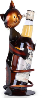 Cat Decor Wine Holder Wine Rack Wine Bottle Holder Wine Cat, Gift for Halloween and Christmas,Cat Gifts for Cat Lovers………… (Dark Brown)