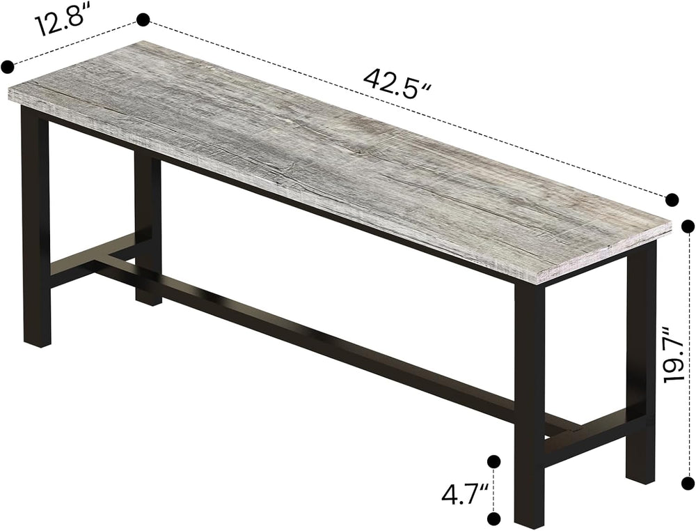 AWQM Dining Bench, Pair of 2, Table Bench, Thickened Steel Frame, Wood Bench,...