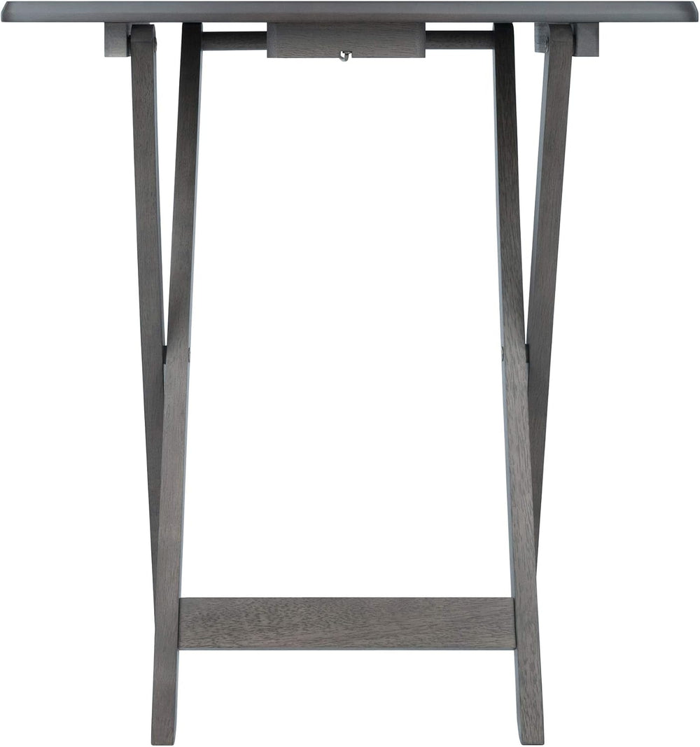 WINSOME Dorian Oversized Snack Table Set, Oyster Gray (Brown Base) (replace c...