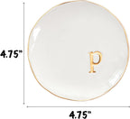 COLLECTIVE HOME - Ceramic Jewelry Tray, Decorative Trinket Dish for Rings Earrings Necklaces Bracelet Watch Keys, Birthday Mother's Day Christmas Gift for Women, 4.75", Glossy (p)