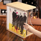 Vinyl Record Storage Holder,Stacks up to 30 Albums, Solid Wood & Clear Acrylic,Canbe stack,Premium Display, Simple and Contemporary Concept Design for 12” Records LP, DVDs, or CDs (composite board, 3)