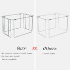 FHSQX Extra Large Clothes Storage Bins Foldable Metal Frame Storage Box Stackable Linen Fabric Box Organizer Set with Carrying Handles and Clear Window -100L (Gray, 23.6x 16.5x 15.7 Inch)