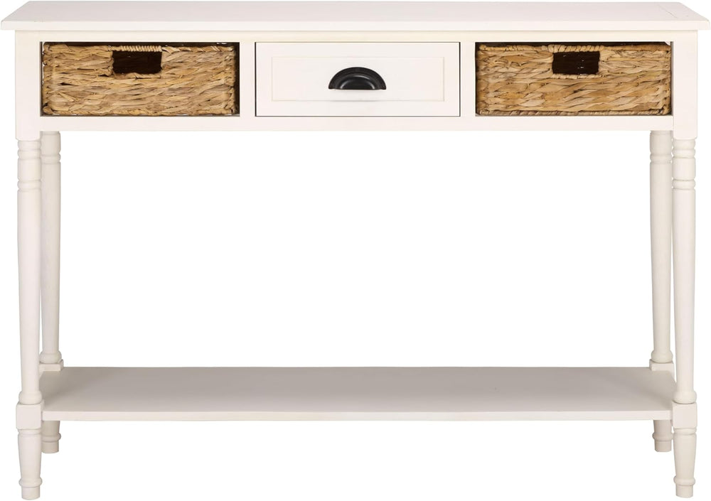SAFAVIEH Home Collection – Christa Ivory Console Table, 3-Drawer Storage with...