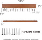 SCUNDA Hanging Jewerly Organizer for Wall, Wall Mounted Necklace Holder, Wood Wall Mount Jewerly Organizer for Earrings Bar, Hanging Rings, Necklaces and Bracelet, Nice Gift for Woman (2pack,Brown)