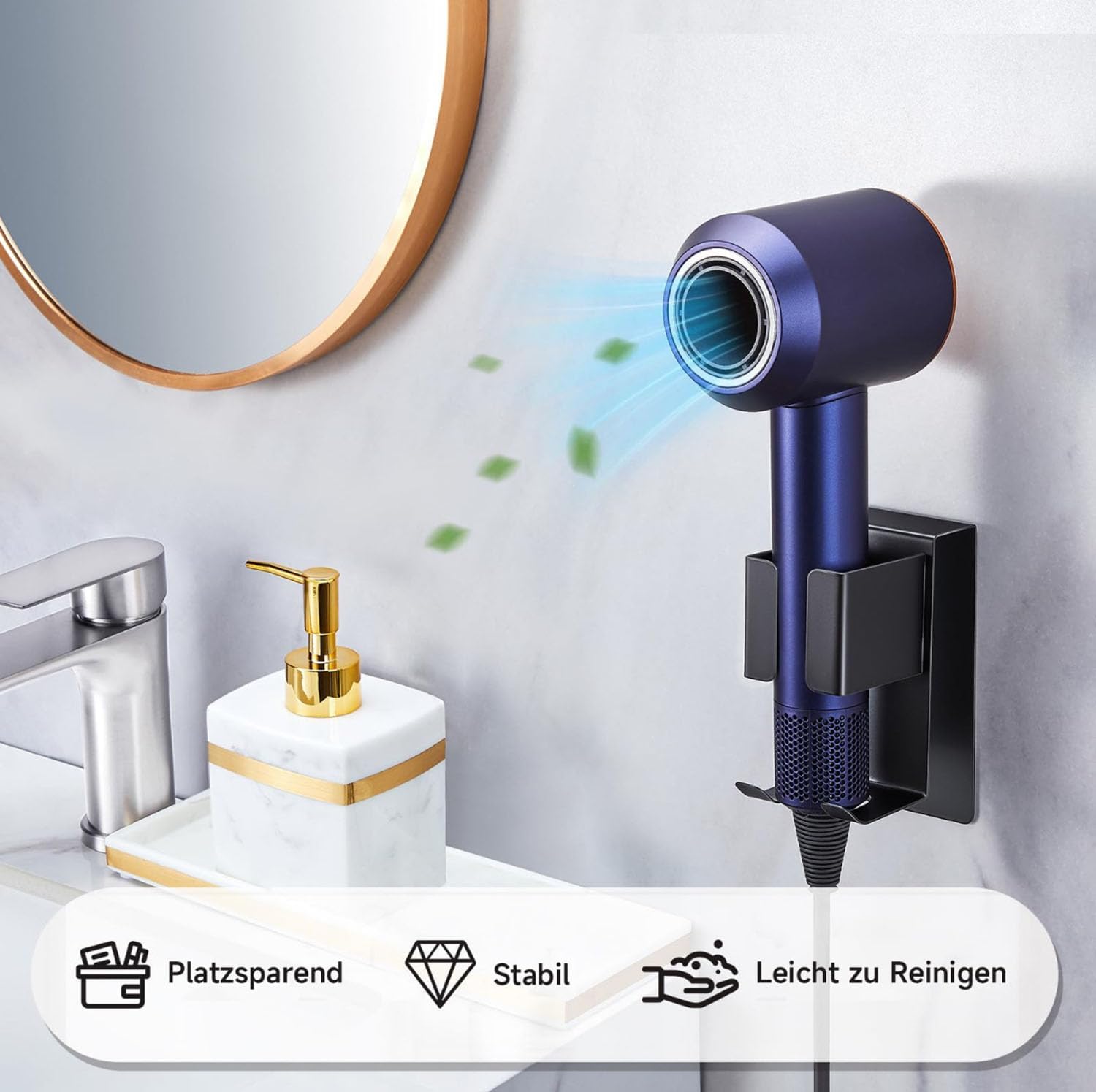 Curling iron Holder,Stainless Steel Hair Dryer Wall Mounted Storage Holder,Bathroom Styler Tool Organizer Storage Bracket for Hair Straightener