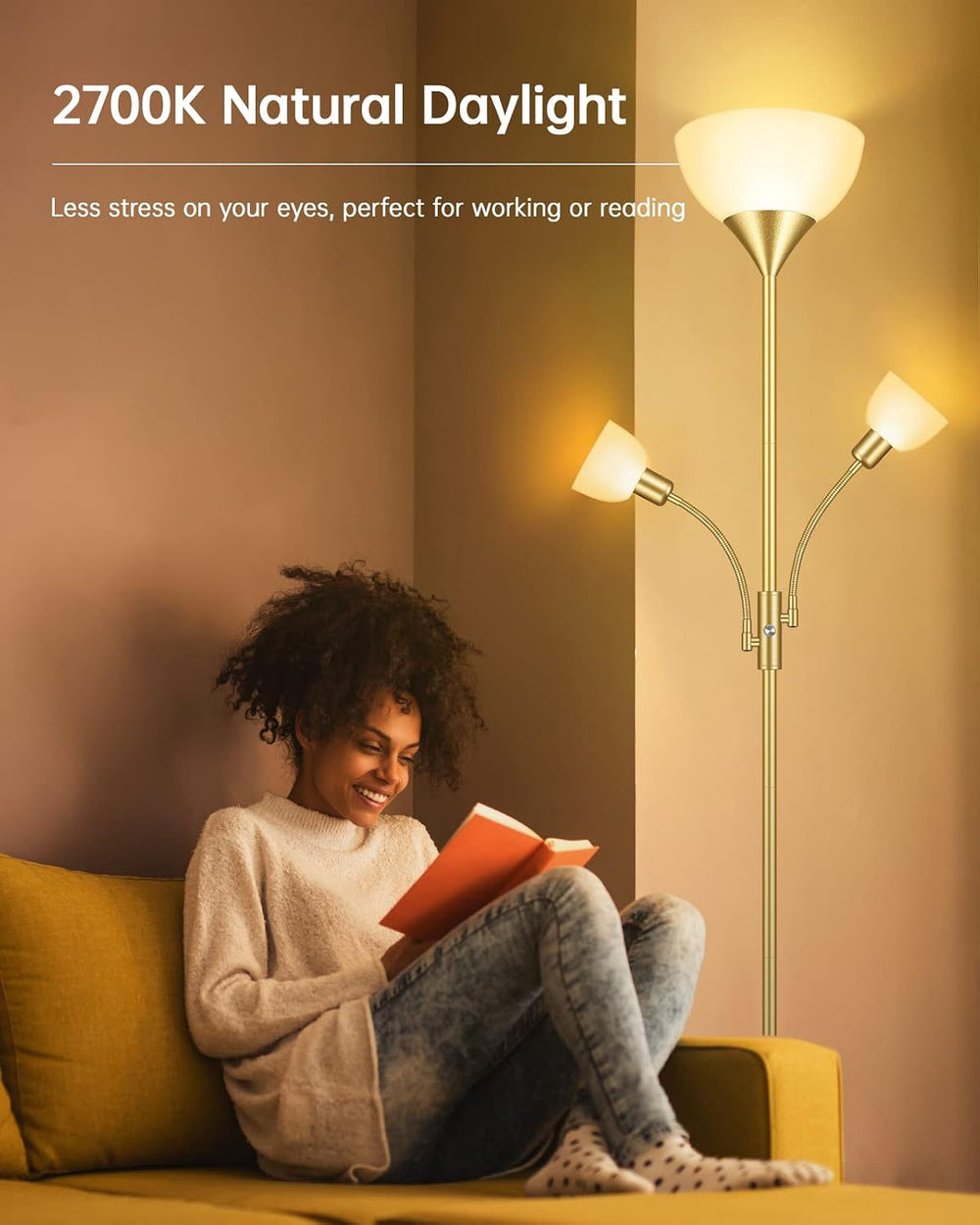 Floor Lamp, Torchiere Floor Lamps for Living Room, 71 Inch Tall Standing Lamp...