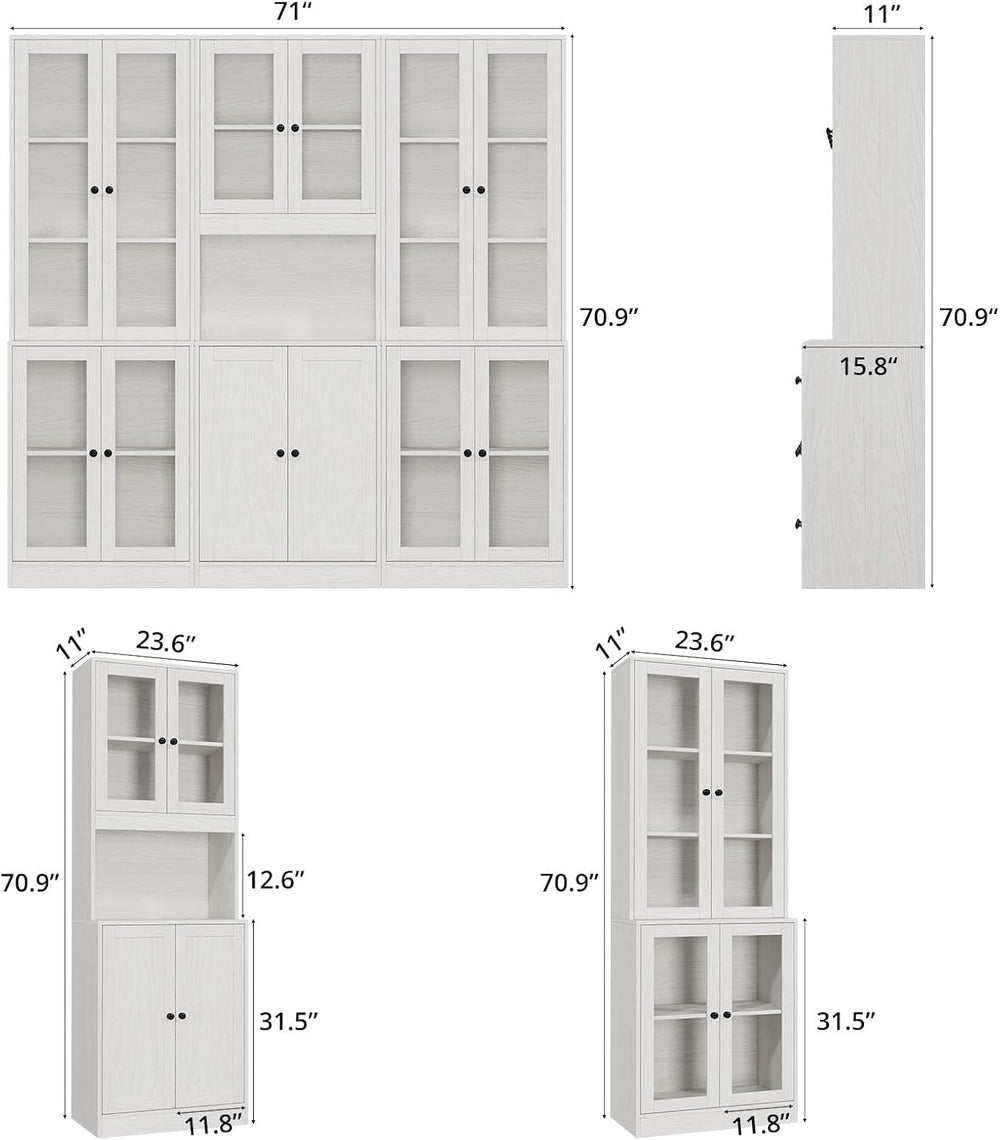 TUSY 71'' Tall Pantry Cabinet, Kitchen Hutch Storage Cabinet, Buffet ...
