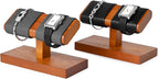 Oirlv Solid Wood Double Watch Display Stand Watch Bracelet Organizer（Black）