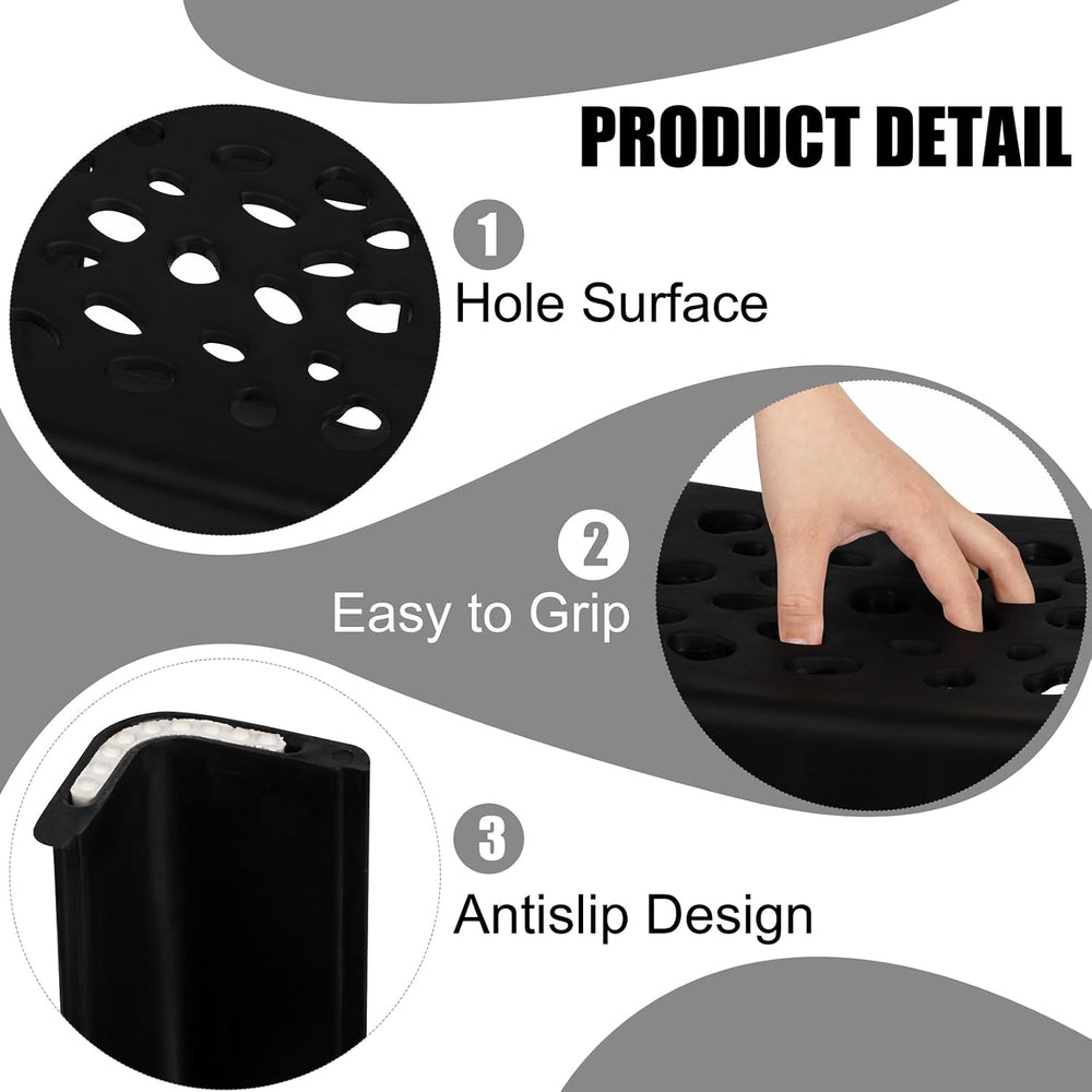 TURSTIN 12 Pack Plastic Stools 16.9 Inch Black Nesting Stools Portable Backle...