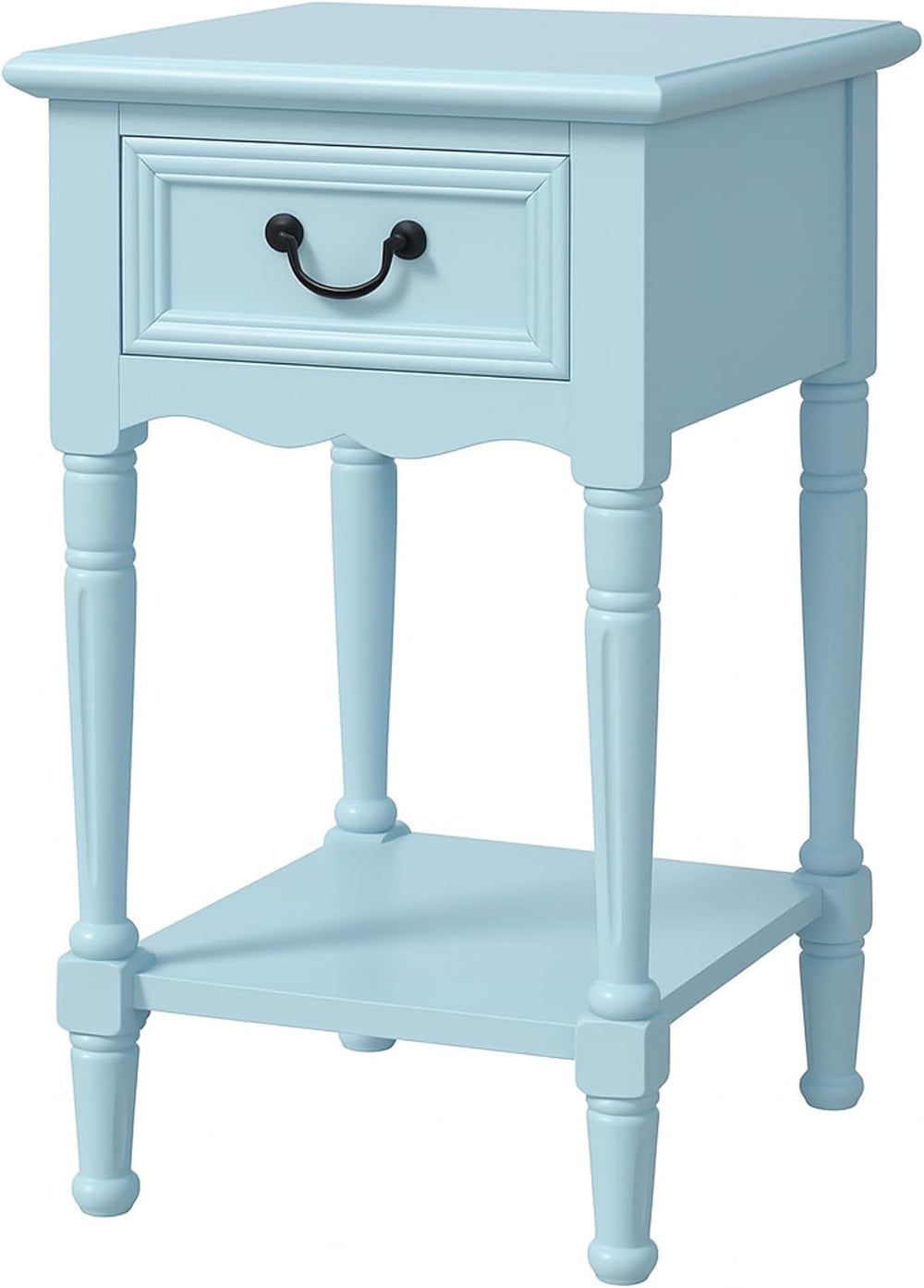 Urban Designs Wooden Accent Table/Nightstand with Drawer and Bottom Shelf – 2...
