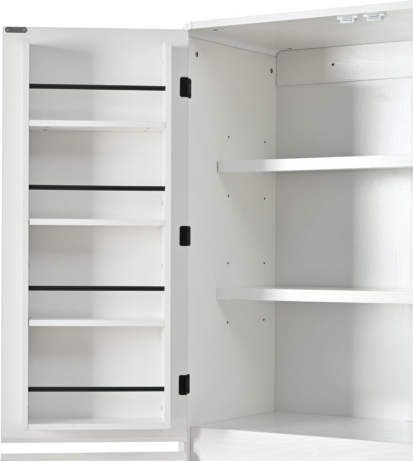 72" Tall Kitchen Pantry Cabinet, Storage Cabinet with 8 Door Shelves, Hidden Drawer, 3 Adjustable Shelves, Farmhouse Kitchen Cabinet for Dining Room, Bathroom, Living Room