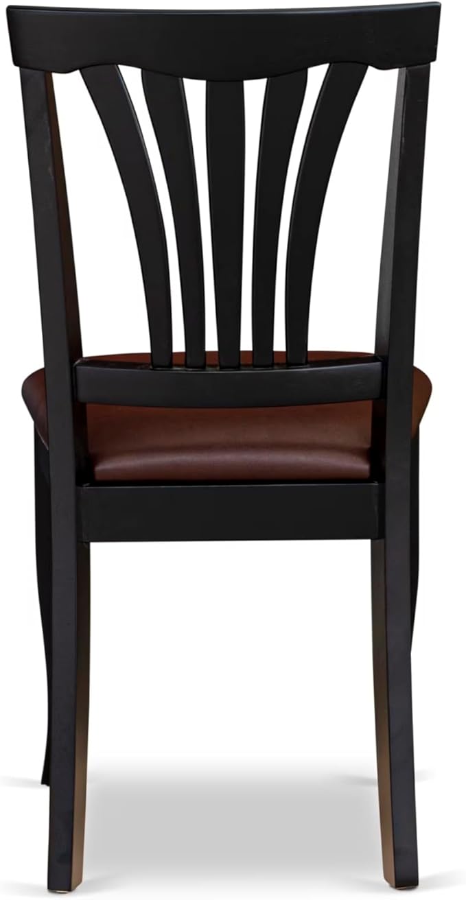 East West Furniture PLAV9-BCH-LC 9 Piece Dining Room Table Set Includes an Oval Kitchen Table with Butterfly Leaf and 8 Faux Leather Upholstered Dining Chairs, 42x78 Inch, Black & Cherry