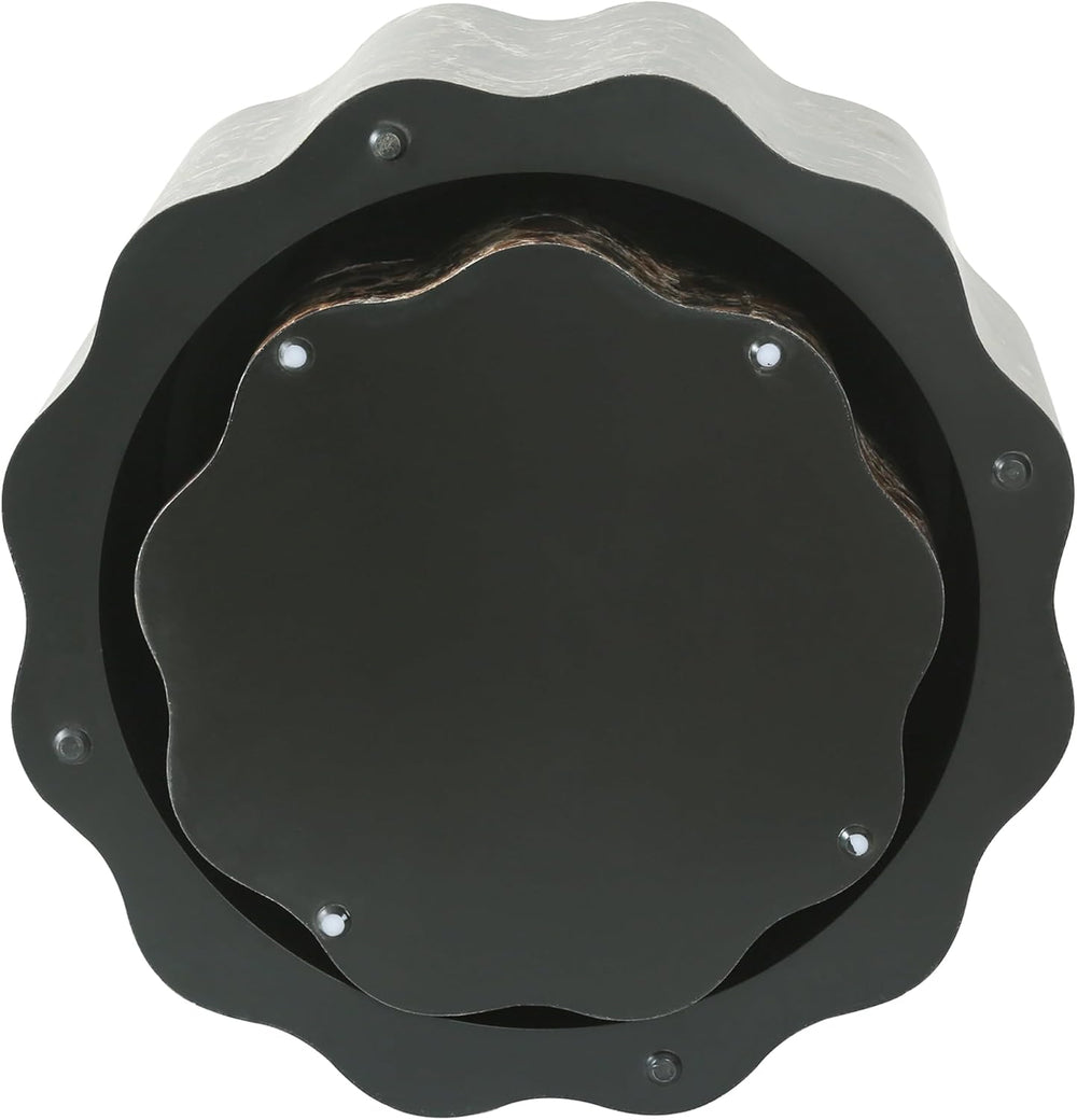 Round Coffee Table Set of 2 with Marble Look Veneer,Round Coffee Table and Si...