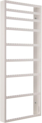 Angelynn's Wall Mounted Big and Small Earring Holder Organizer Display Women Long Post Stud Large Dangle Hoop Pierced Earrings, Hanging Closet Jewelry Storage Rack, Mary White 9"x23"