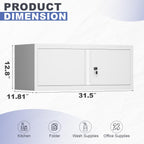 Floating Storage Organization for RV, Hanging Cabinets with Key, 13” H 2 Door Locking Wall Storage Cabinet for Kitchen, Pantry, School, Wall Storage with Lockable Doors, Assembly Required
