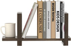Adjustable Desktop Bookshelf, Retro Tabletop Bookshelf, Desk Shelf for Top of Desk in Living Room, Home, Office, Perfect for Magazine, Books, Cookbooks, No Tools Required to Assemble, Dark Brown