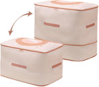 Self-Compression Comforter Storage Bag, 21.3x16.1x19.7 Inch Heavy Duty Zippered Organizer for Bedding & Clothes