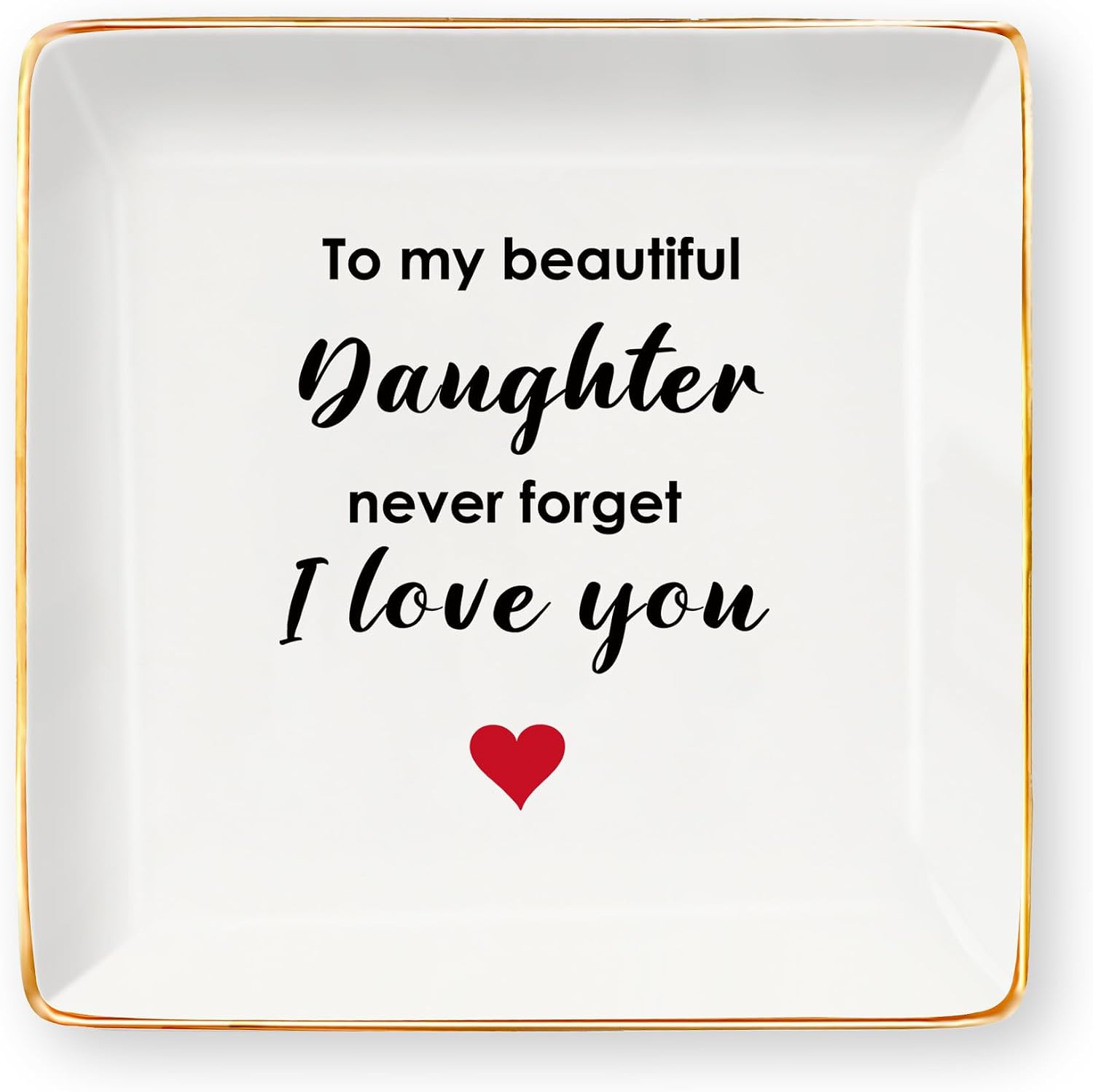 Aelciyue Gifts for Daughter Christmas - Birthday Mothers Valentines Day Inspirational Going Away Long Distance Gifts for Daughter from Mom Dad Daughters Adult Ceramic Jewelry Dish Trinket Dish