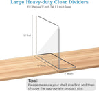 OKPOW Shelf Dividers Closet Organizer - 12" Tall X 9" Deep Acrylic Clear Sturdy Separate for Clothes Purse - Adjustable Space Saver Easy Install for Home Organization Enthusiasts 8 Pack