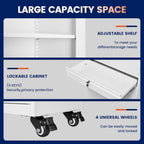Yizosh Metal Garage Storage Cabinet with Locking Doors and Adjustable Shelves, 73" Rolling Tool Storage Cabinet with 4 Wheels and 1 Drawer for Garage,Warehouse