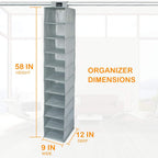 VAESIDA 10 Shelf Hat Rack Hanging Closet/Organizer for Storage - Best Baseball Cap Holder, Gray