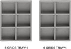 Frebeauty Small Jewelry Tray Set,Stackable Velvet Jewelry Organizer Tray,Mini Jewelry Drawer Organizer,Drawer Inserts,4.92 x 3.74 x 0.9 Inches,6 Grid Earring Organizer for Women(Set 2,Grey)