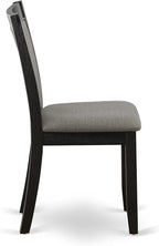 East West Furniture X627MZ650-6 6 Piece Dining Table Set Contains a Rectangle Kitchen Table and 4 Dark Gotham Grey Linen Fabric Parson Chairs with a Bench, 40x72 Inch, Multi-Color